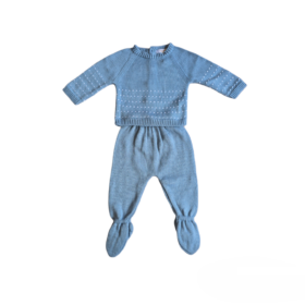 Conjunto de punto Azul con polaina zafiro