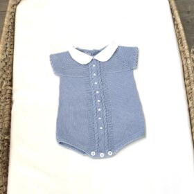 Conjunto hilo con cuello Azul